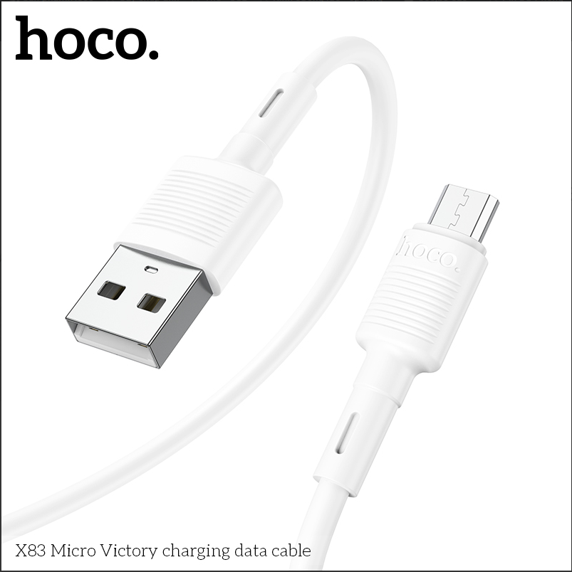 Cáp sạc điện thoại X83 Micro Victory charging data cable 1M , 2.4A trắng  dùng cho điện thoại chính hãng- hàng chính hãng