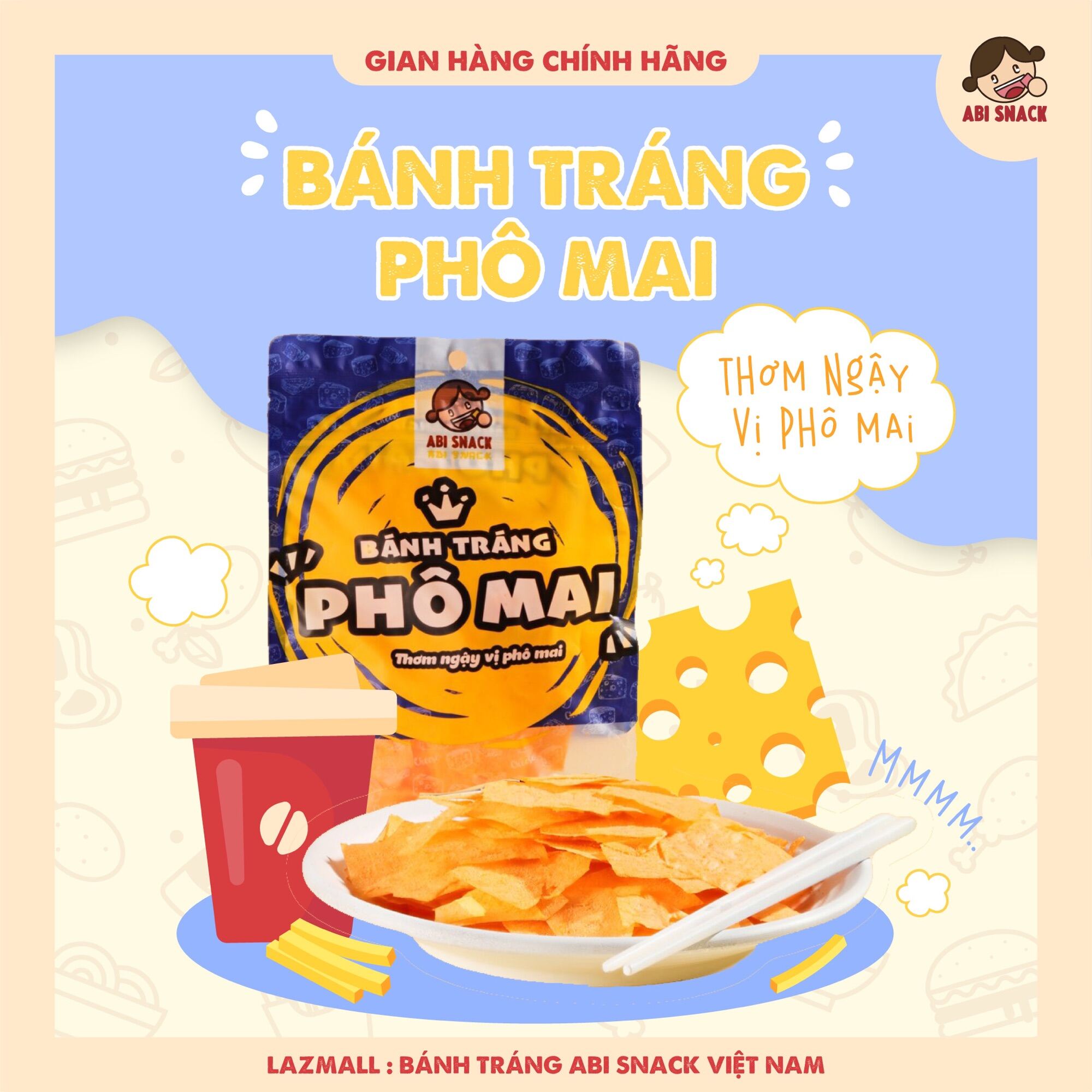 BÁNH TRÁNG PHÔ MAI HOT SIÊU PHẨM ĂN VẶT ABI SNACK