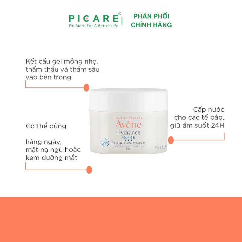 Kem Dưỡng Ẩm Dạng Gel Cho Da Khô, Mất Nước Và Nhạy Cảm Avène Hydrance Aqua-Gel 50ml