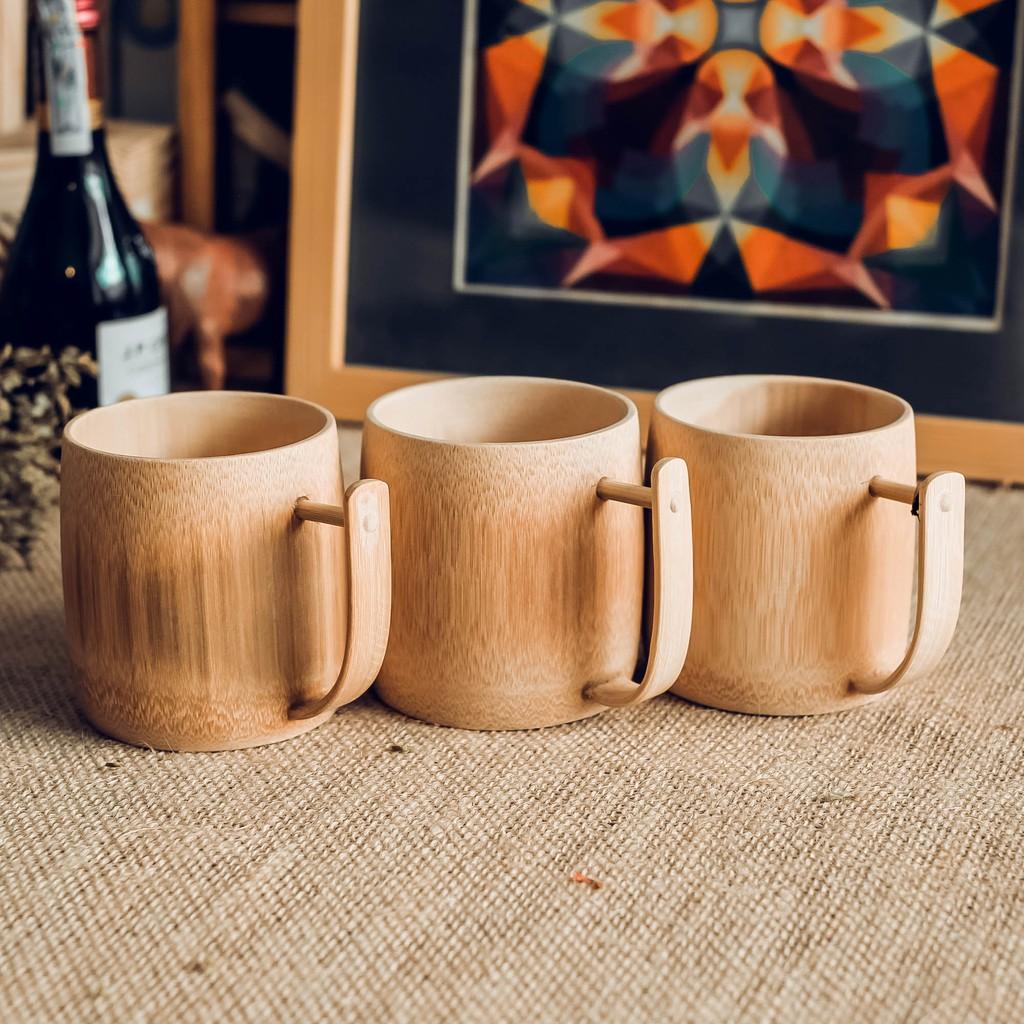 Ly tre có quai - Ly tre handmade - Bamboo cup