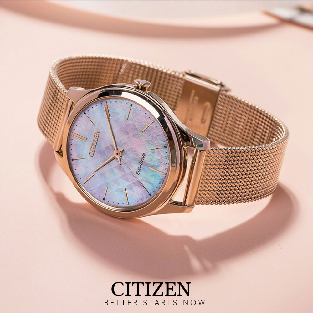 Đồng Hồ Nữ Citizen Dây Thép Không Gỉ EM0508-80Y - Mặt Xà Cừ