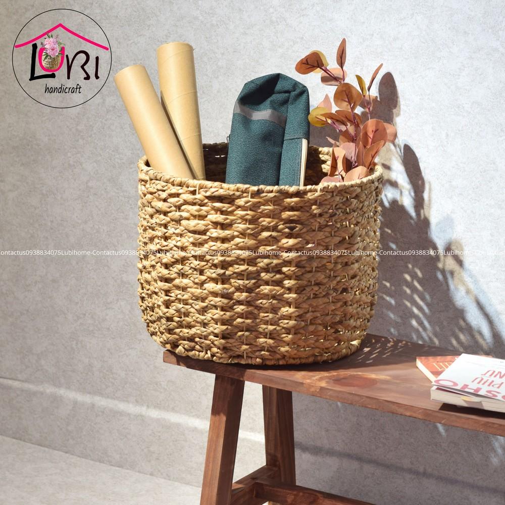 - Sọt đựng đồ lục bình hình tròn đan bím - đẹp, tinh tế
