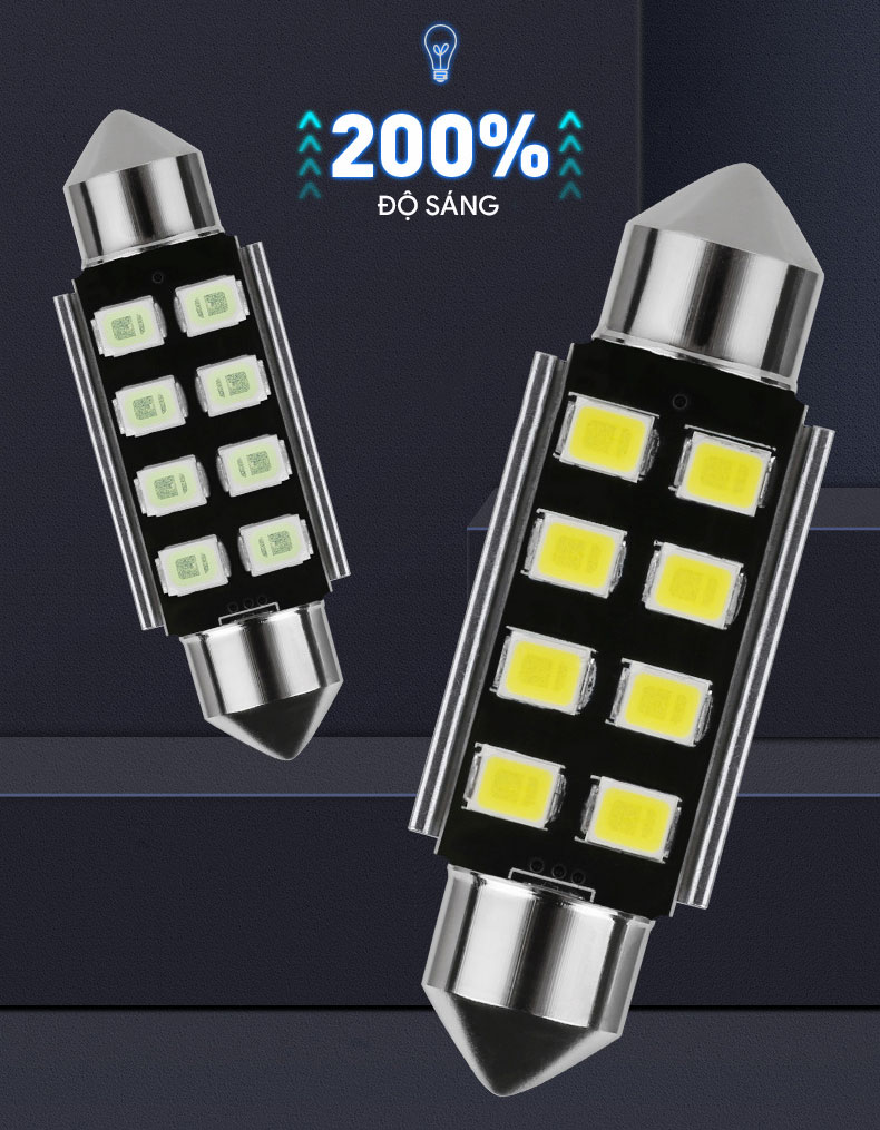 Bóng LED trần xe hơi chip 2835 F2835-8