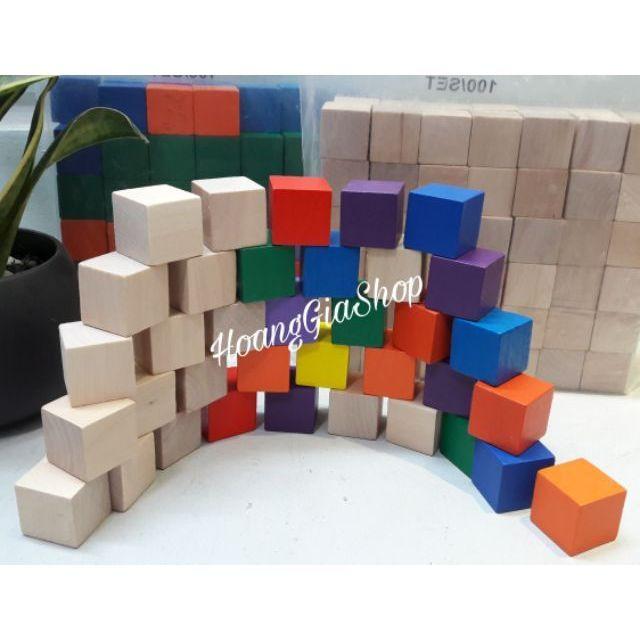 100 Khối gỗ vuông 2.5cm (cube)