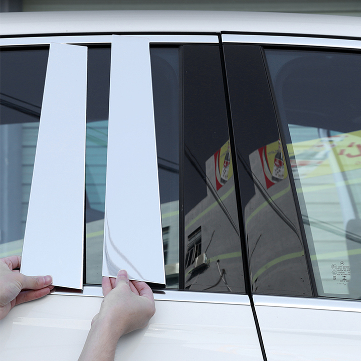 Bộ 6 thanh nẹp cột B và C cánh cửa xe ô tô Mercedes và Maybach dòng S-Class - Chất liệu: Hợp kim nhôm