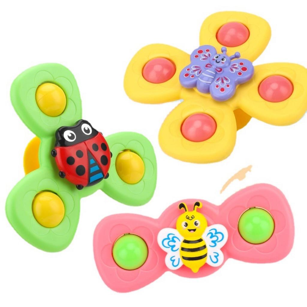 Combo 3 con quay xúc xắc hình côn trùng cho bé, Đồ chơi con quay spinner vui nhộn cho bé