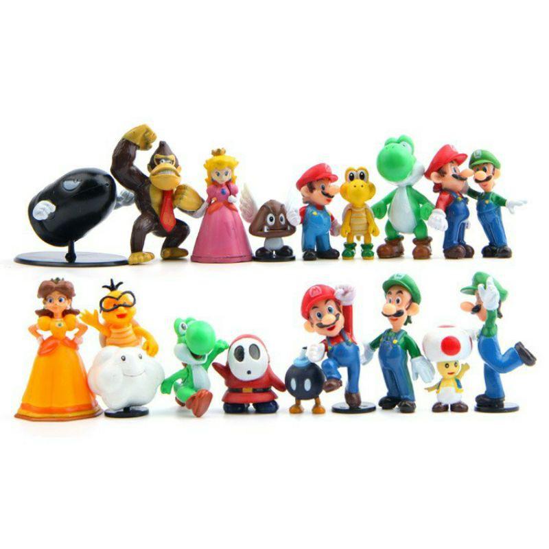 Đồ Chơi Mô Hình 18 Nhân Vật Trong Game Super Mario Bros