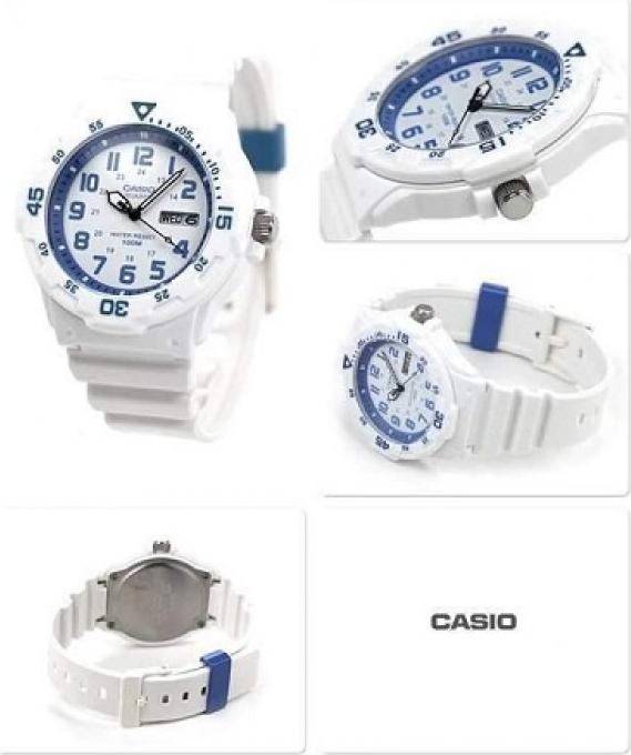 ĐỒNG HỒ CASIO MRW-200HC-7B2VDF Dây nhựa - Mặt số Màu trắng xanh