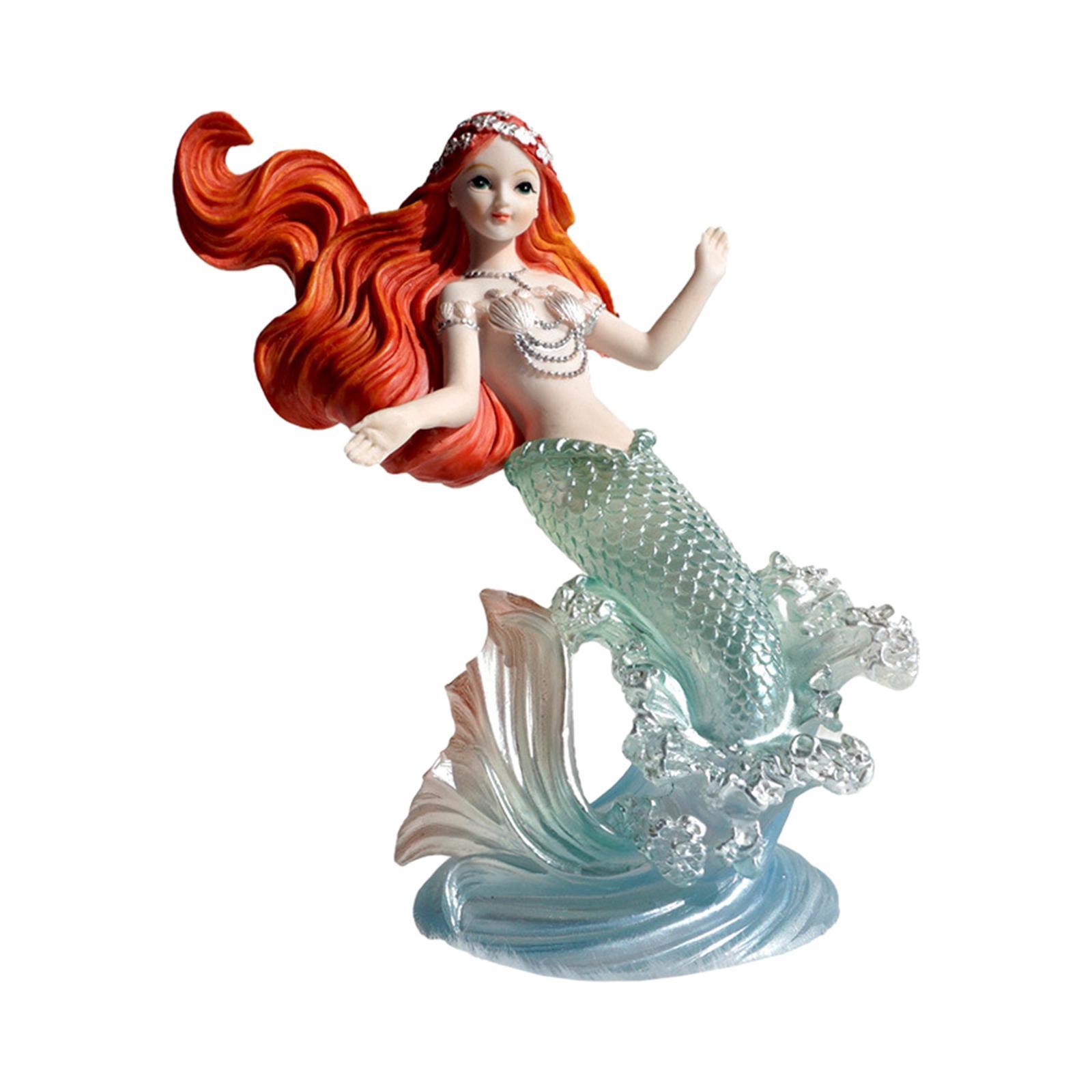 Mermaid Princess Statue Craft Collectible Birthday Gifts for Desk Home Shelf