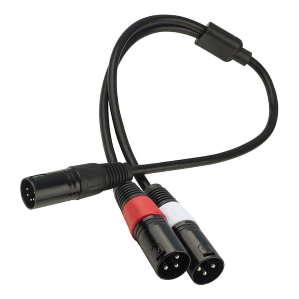 5-Pin Male to Dual 2 XLR 3-Pin Female​ Audio Cable Mic Stereo   7" inch