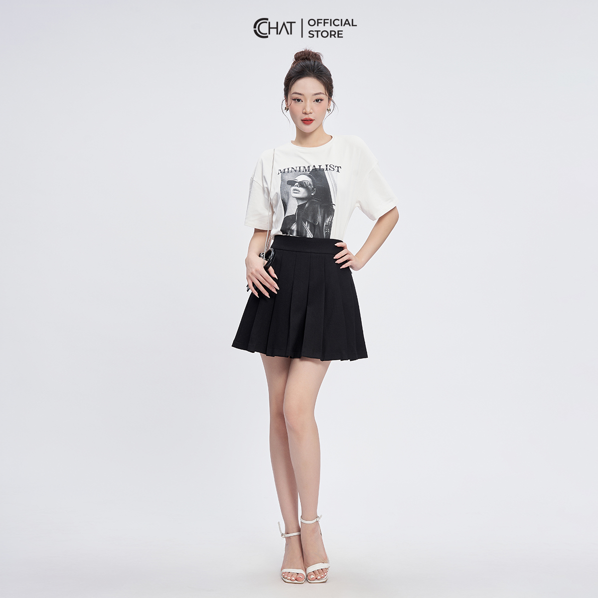 Chân Váy  Dáng Ngắn Kiểu Mini Ly Súp Giữa Chất Tuytsi Cao Cấp 93CNS2001YT