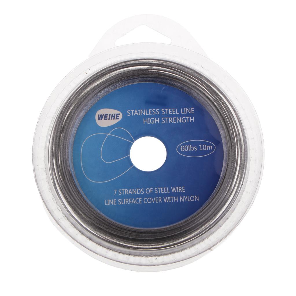 2pcs Fishing Wire Leader Gear Nylon Coated Stainless Steel 10m/32feet Length