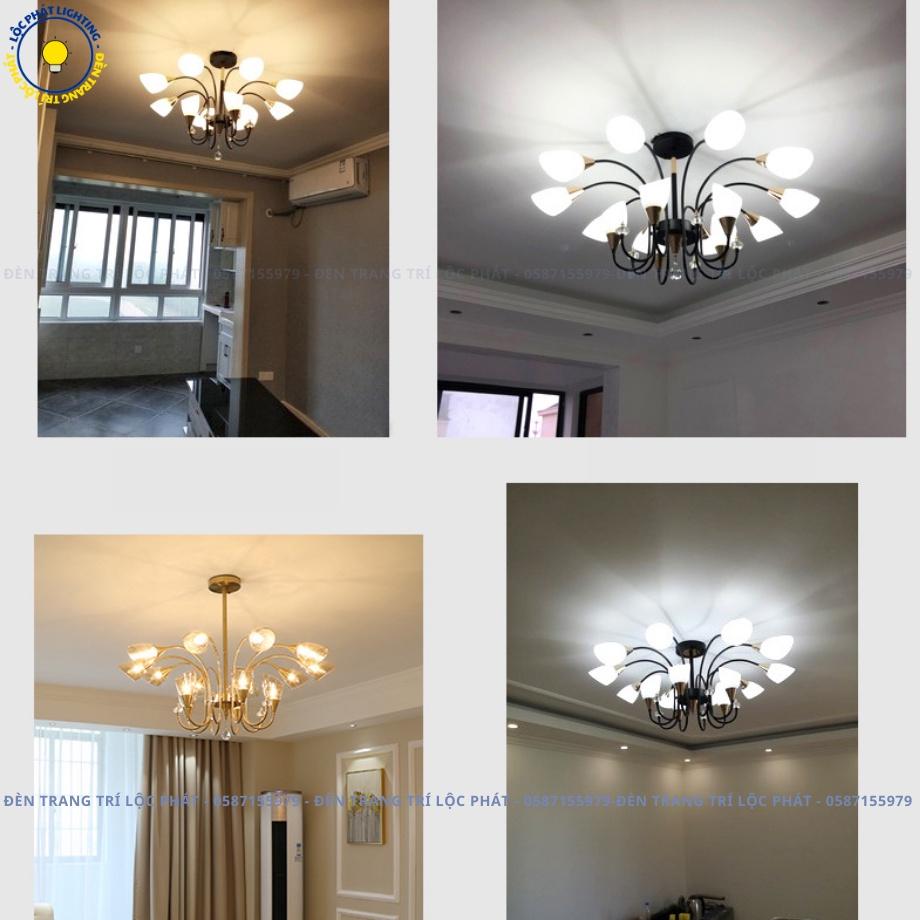 Đèn chùm, đèn chùm thả trần tay TUYLIP trang trí phòng khách, phòng ngủ, bàn ăn