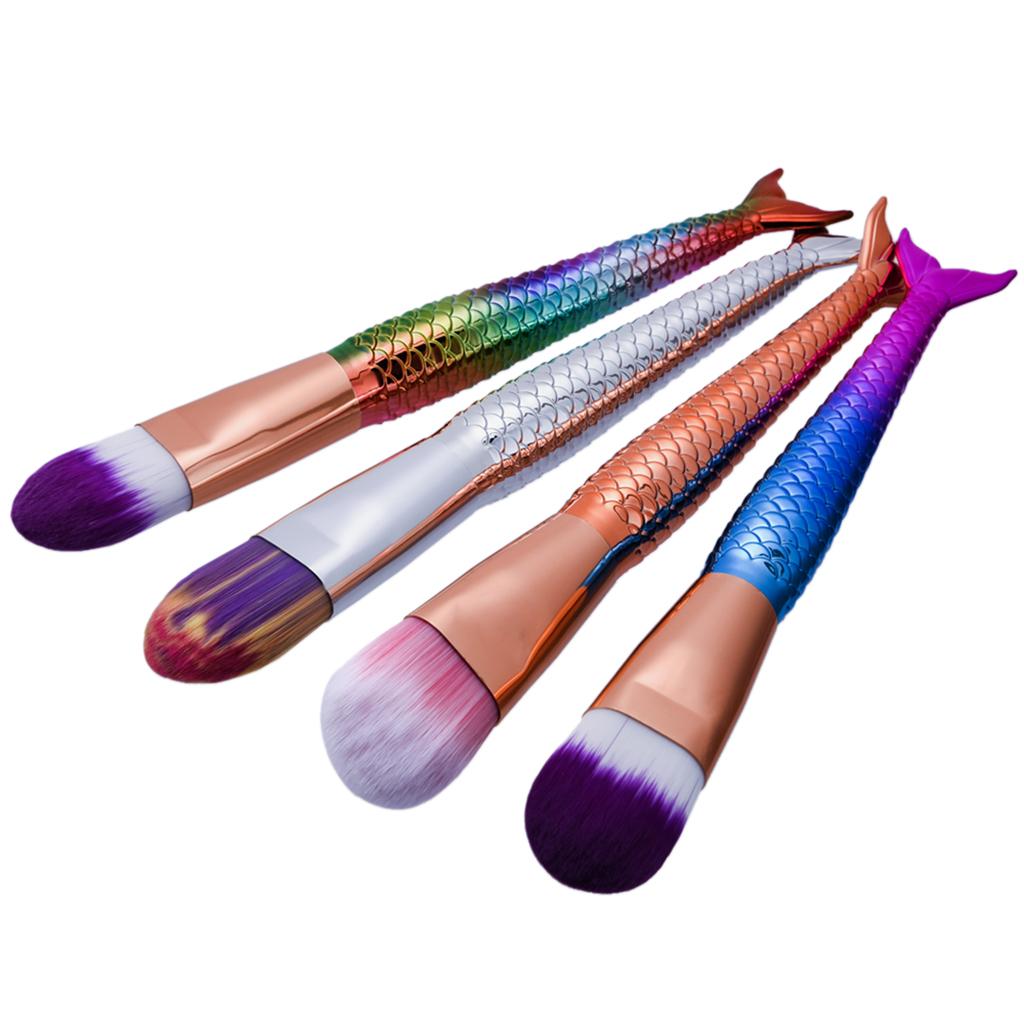 Cosmetic Face Foundation BB Cream Makeup Brush Tool - Mermaid Handle