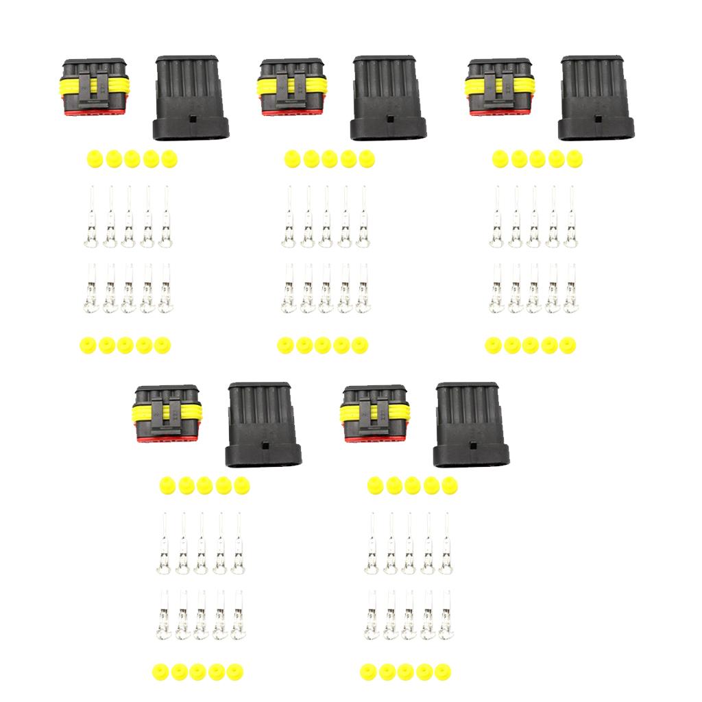 High Quality 5 Kit Waterproof Electrical Wire Cable 5 Pin Way Plug