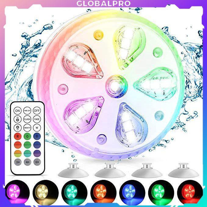 Đèn Led RGB Từ Tính Chống Nước Dùng Để Trang Trí Bể Bơi / Lặn Điều Khiển Từ Xa