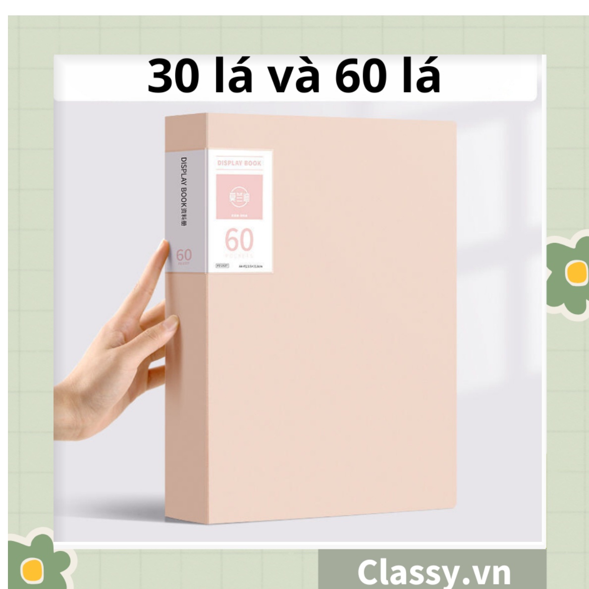 File lá A4 đựng tài liệu nhiều ngăn, Tệp đựng tài liệu 30 lá chất liệu PP cao cấp - bìa đựng giấy A4 Classy Basic PK1787