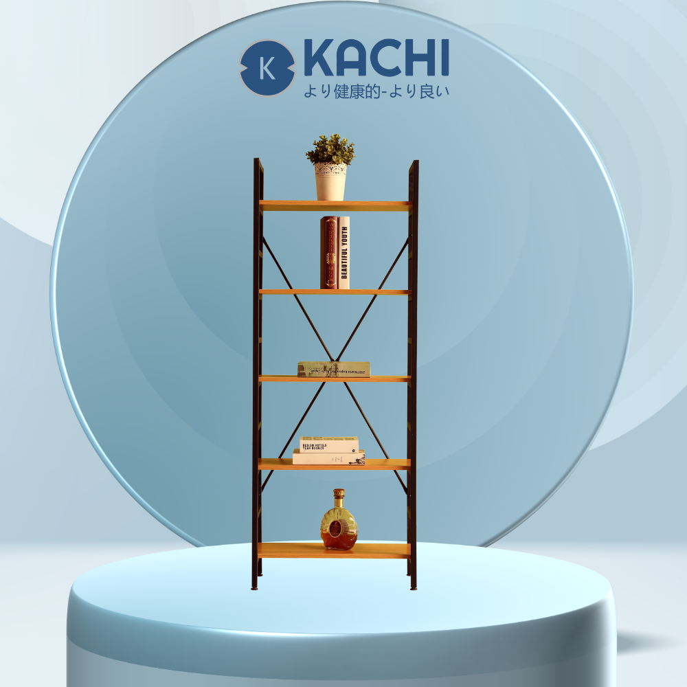 Kệ Gỗ Chân Sắt 5 Tầng Kachi MK245 (60 × 156.5CM)