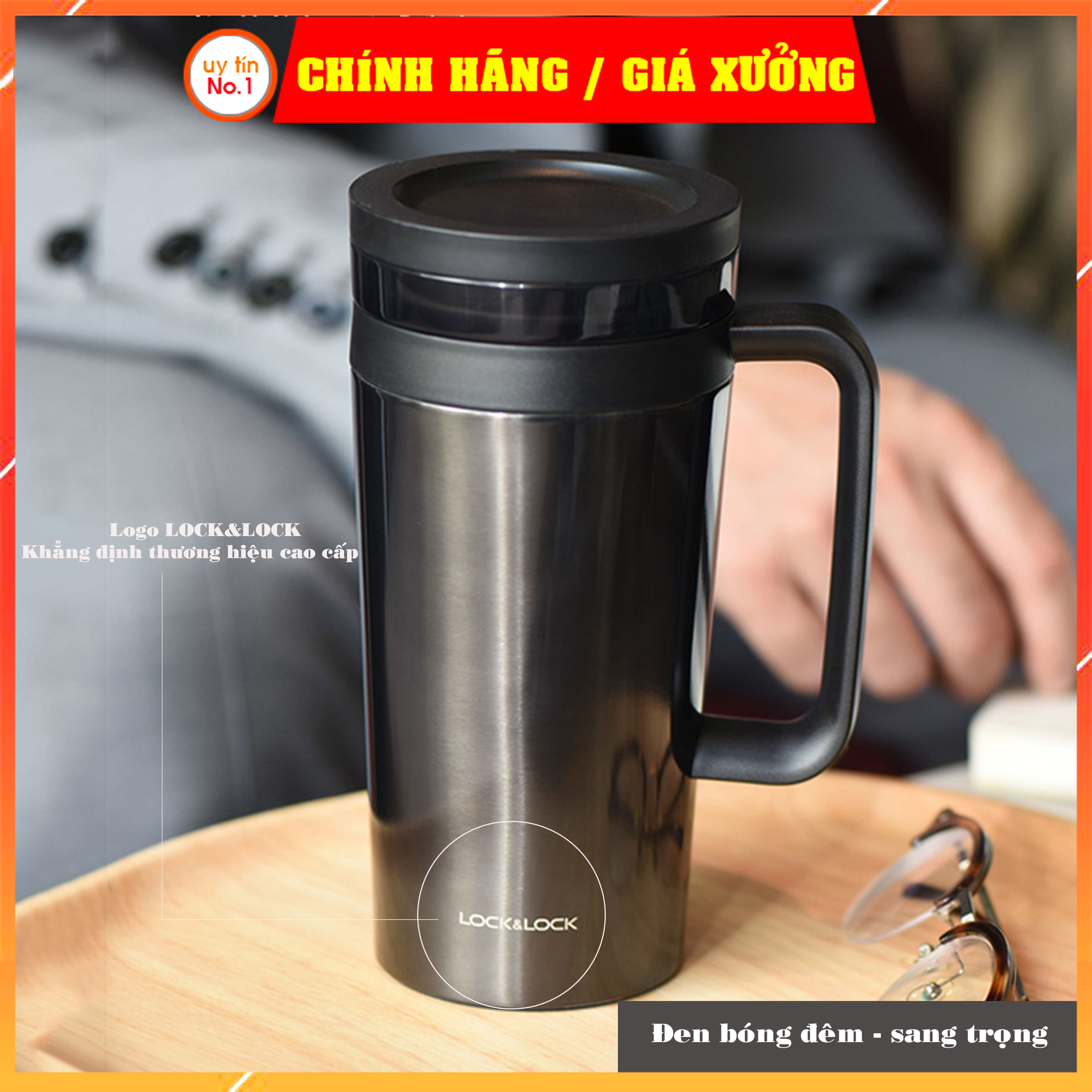 Ly giữ nhiệt có lọc bằng inox Lock&amp;Lock Coffee filter mug dung tích 580ml LHC4197