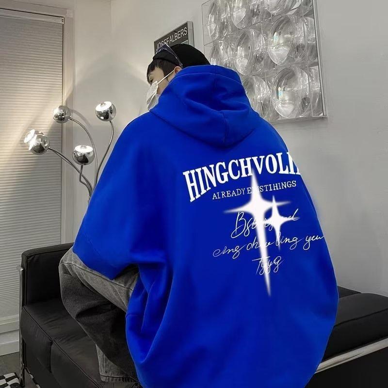 Áo Khoác Hoodie In Chữ Và Ngôi Sao Phong Cách Retro Mỹ Cỡ M-5XL Thời Trang Thu Đông Mới Cho Cặp Đôi
