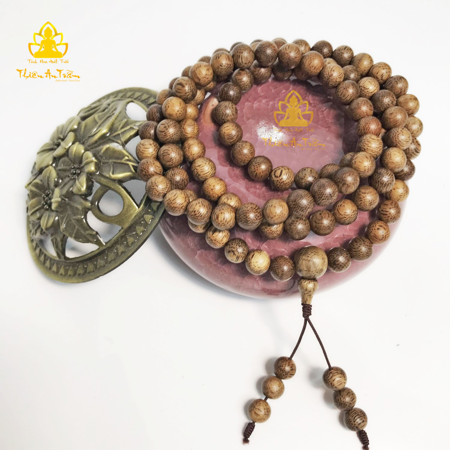 Chuỗi trầm hương 108 hạt - chuỗi trầm hương tốc tự nhiên cao cấp tài lộc hanh thông - Size 8mm