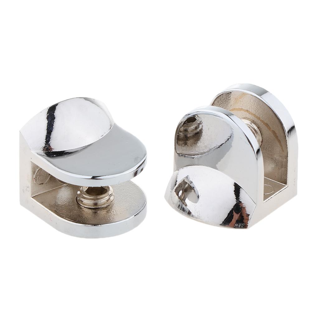 2pcs Fish Mouth Shape Adjustable Glass Clamp Shelf Support Brackets for Bathroom Office Seat Isolation