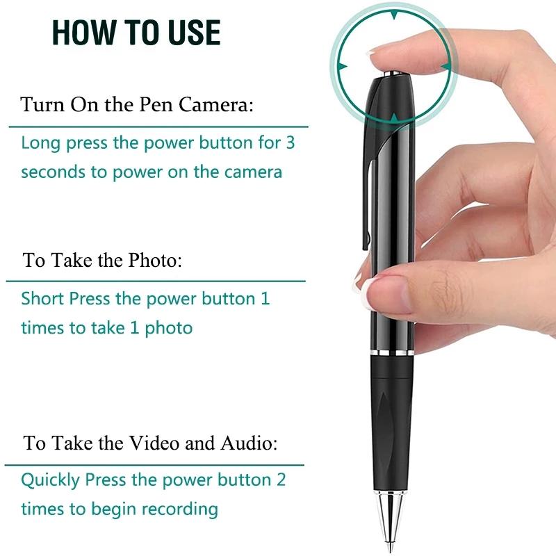 1080p HD Mini Secret Pen Camera camera di động DV DVR Micro Digital IP máy quay âm thanh âm thanh Video Recorder Màu sắc: màu đen
