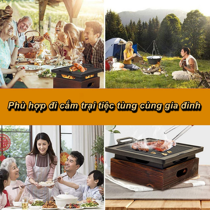 Bếp gang nướng kiểu Nhật Gyuuniku Kosho sử dụng cồn dành cho 2 - 5 người ăn - Home Decor Furniture