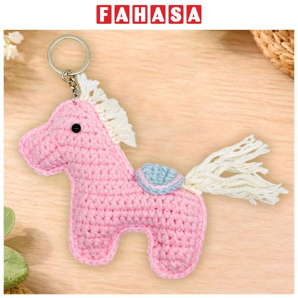 Móc Khoá Len Ngựa Pony - Màu Hồng