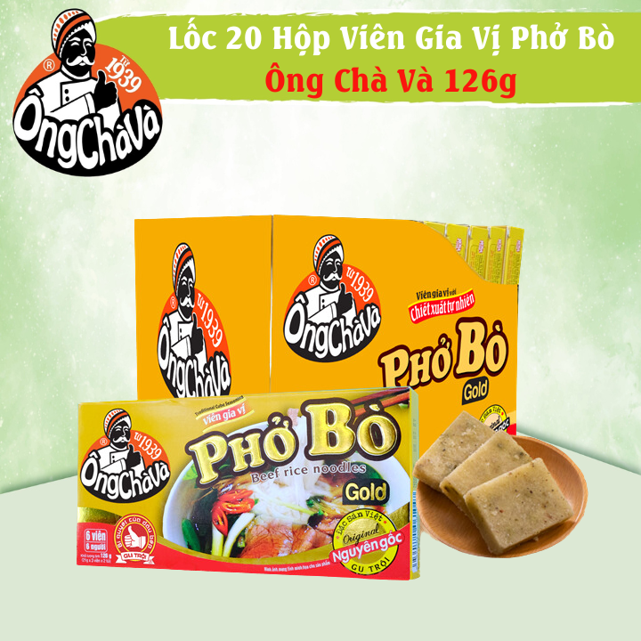 Lốc 20 Hộp Viên Gia Vị Phở Bò Gold Ông Chà Và 126g