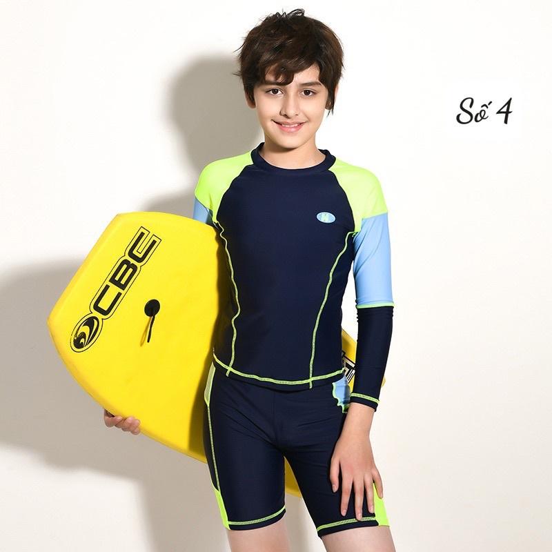 Bộ đồ bơi big size cho bé trai lớn đến 56kg, màu sắc trẻ trung, phom dáng đẹp, chất thun bơi chống nắng, mau khô |m