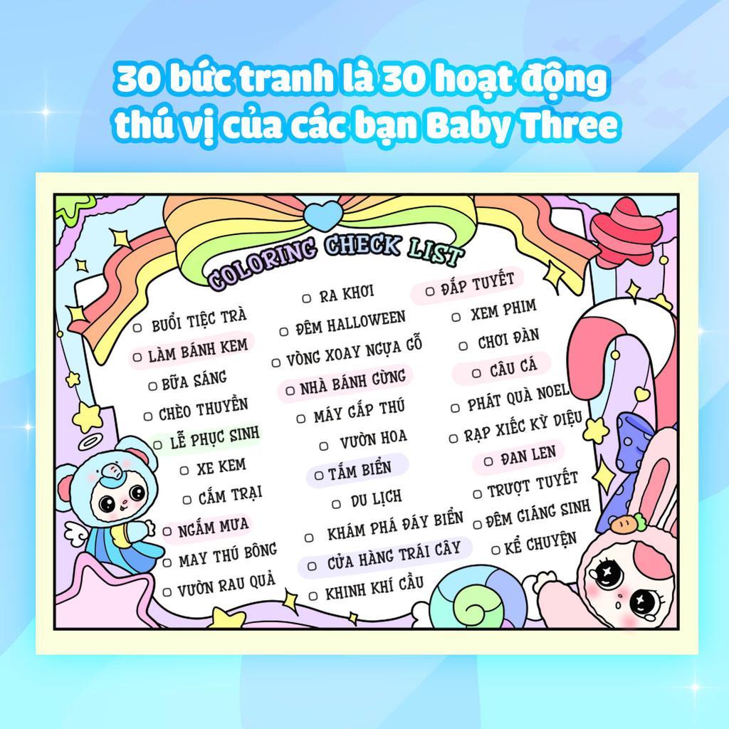 Sách - Tô Màu Baby Three &amp; Thế Giới Diệu Kỳ - Megabook