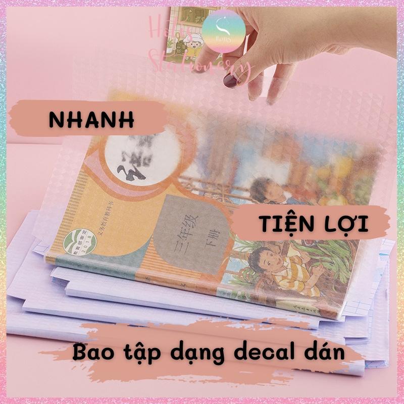 Set 5 tờ decal bọc sách vở trong suốt - Kèm 12 sticker nhãn vở