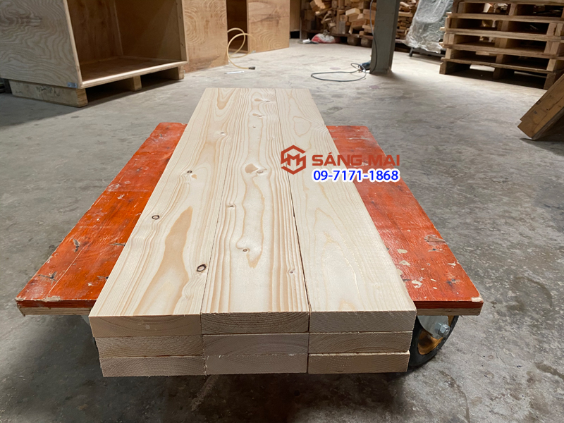 [MS129] Thanh gỗ thông dày 3cm x rộng 12cm x dài 120cm + láng mịn 4 mặt
