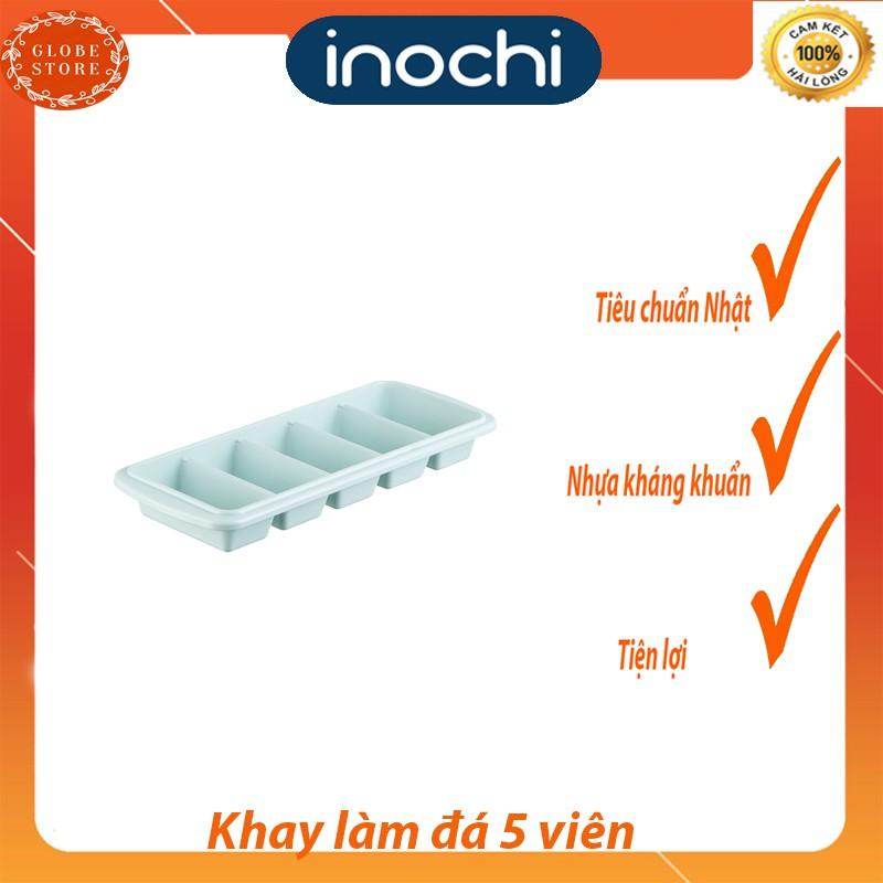 Khay Làm Đá Tủ Lạnh - Khay Làm Đá 5 Thanh Có Nắp Siêu Tốc Tủ Lạnh INOCHI Cao Cấp Nhựa Kháng Khuẩn