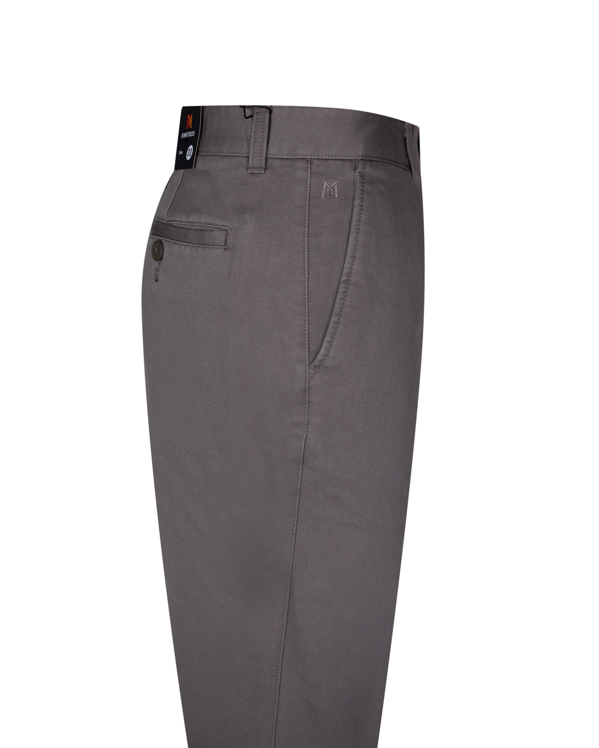 Quần Kaki Nam ống suông 1 ly Khatoco Q2M578R1-CNXM512-2605-1-XÁM
