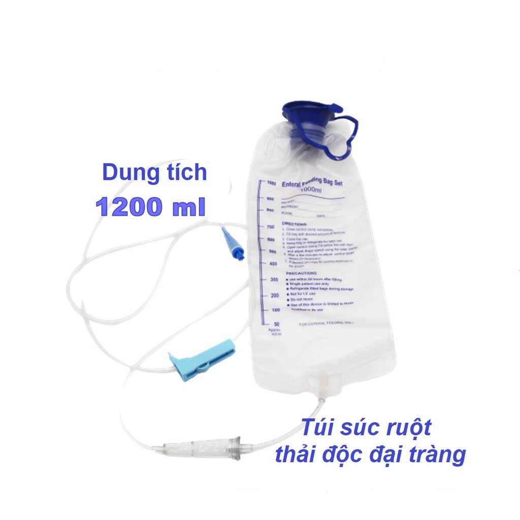 Túi Súc Ruột Enema thải độc đại tràng bằng cafe theo phương pháp Gerson dung tích 1200ml, kèm dây truyền