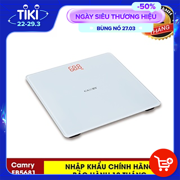 HÀNG CHÍNH HÃNG- Cân điện tử Camry EB5681, trọng tải tối đa 150kg- Thiết kế sang trọng, hiện đại