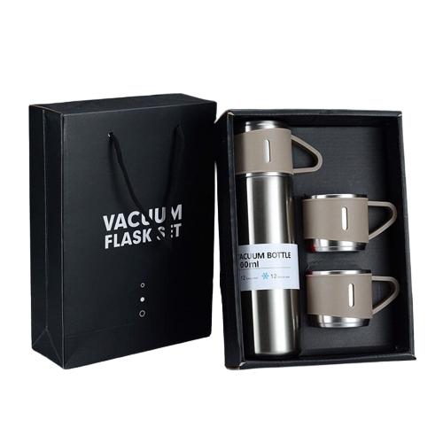 Bình Giữ Nhiệt Cao Cấp 500ml Lõi Inox 304 Tặng Kèm 2 Cốc Cách Nhiệt, Fullbox Làm Quà Tặng Sang Trọng