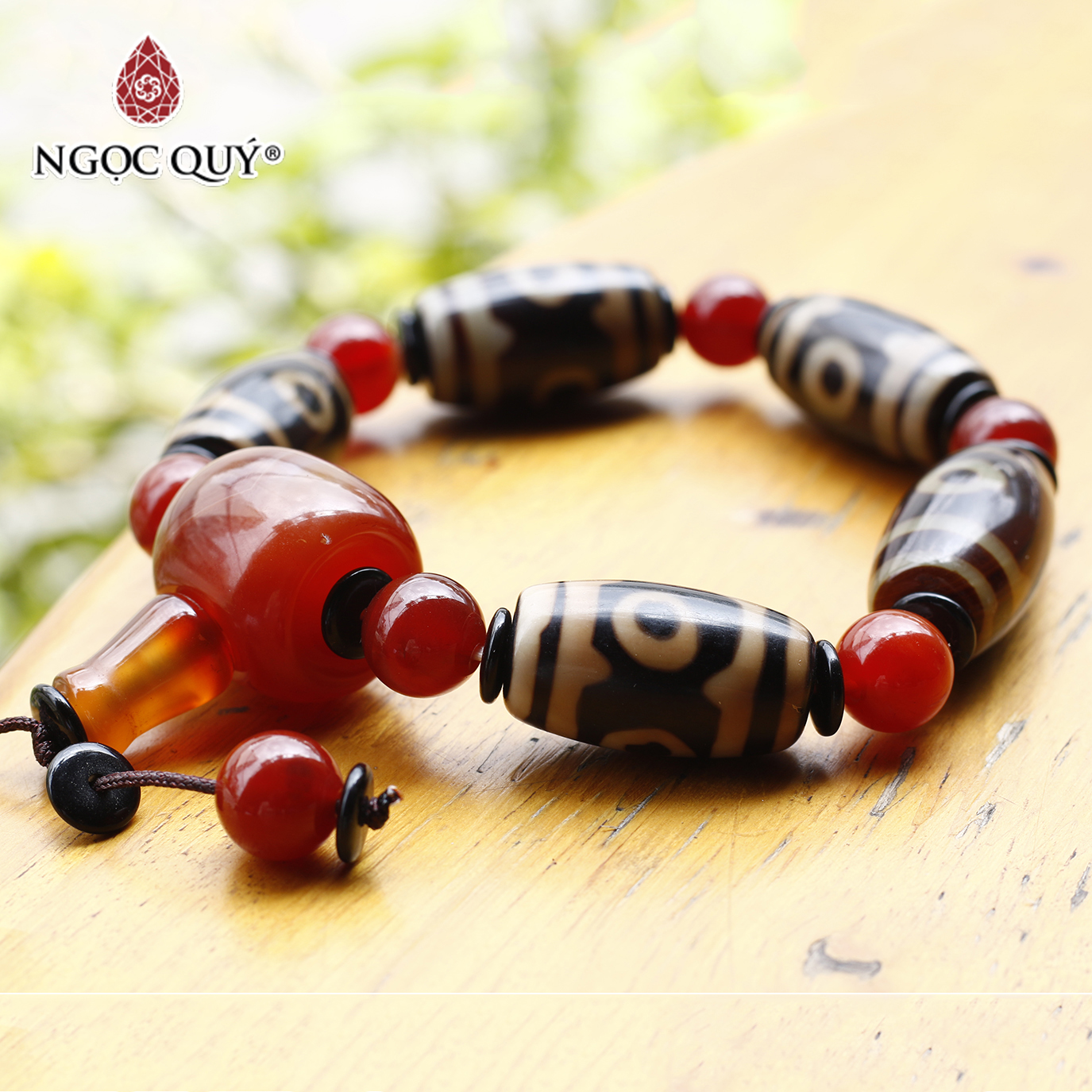 Vòng lu thống đá mã não đỏ mệnh hỏa, thổ - Ngọc Qúy Gemstones