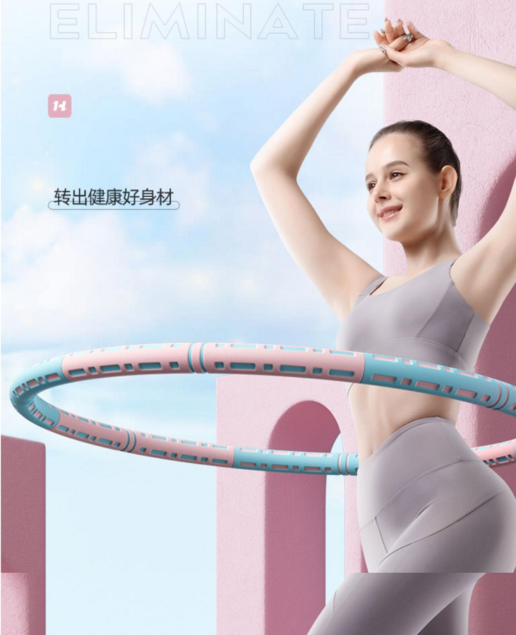 Vòng lắc eo ống thép tháo lắp Hula Hoop giảm mỡ bụng