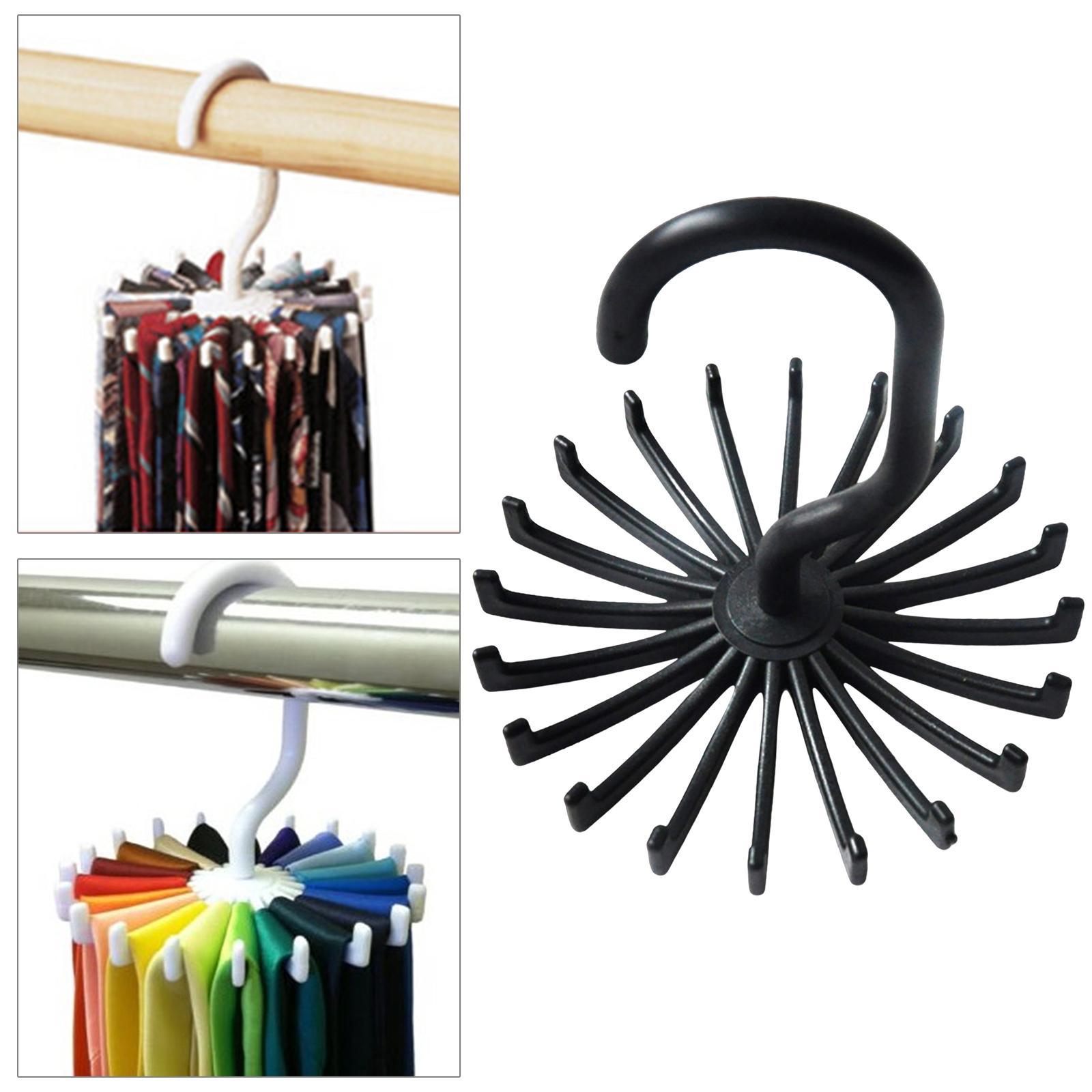 2X Tie Belt Rack Bar Hanger Holder Hook Closet Organizer Storage Rotating