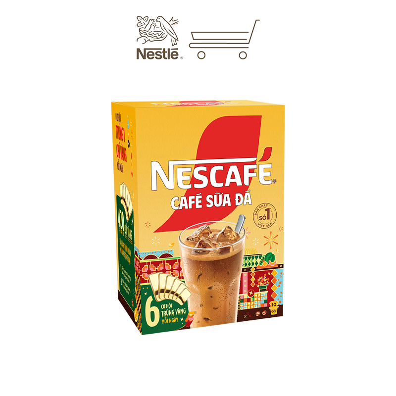 Cà Phê Sữa NESCAFÉ Cà Phê Sữa Đá (Hộp 10 Gói x 24g)