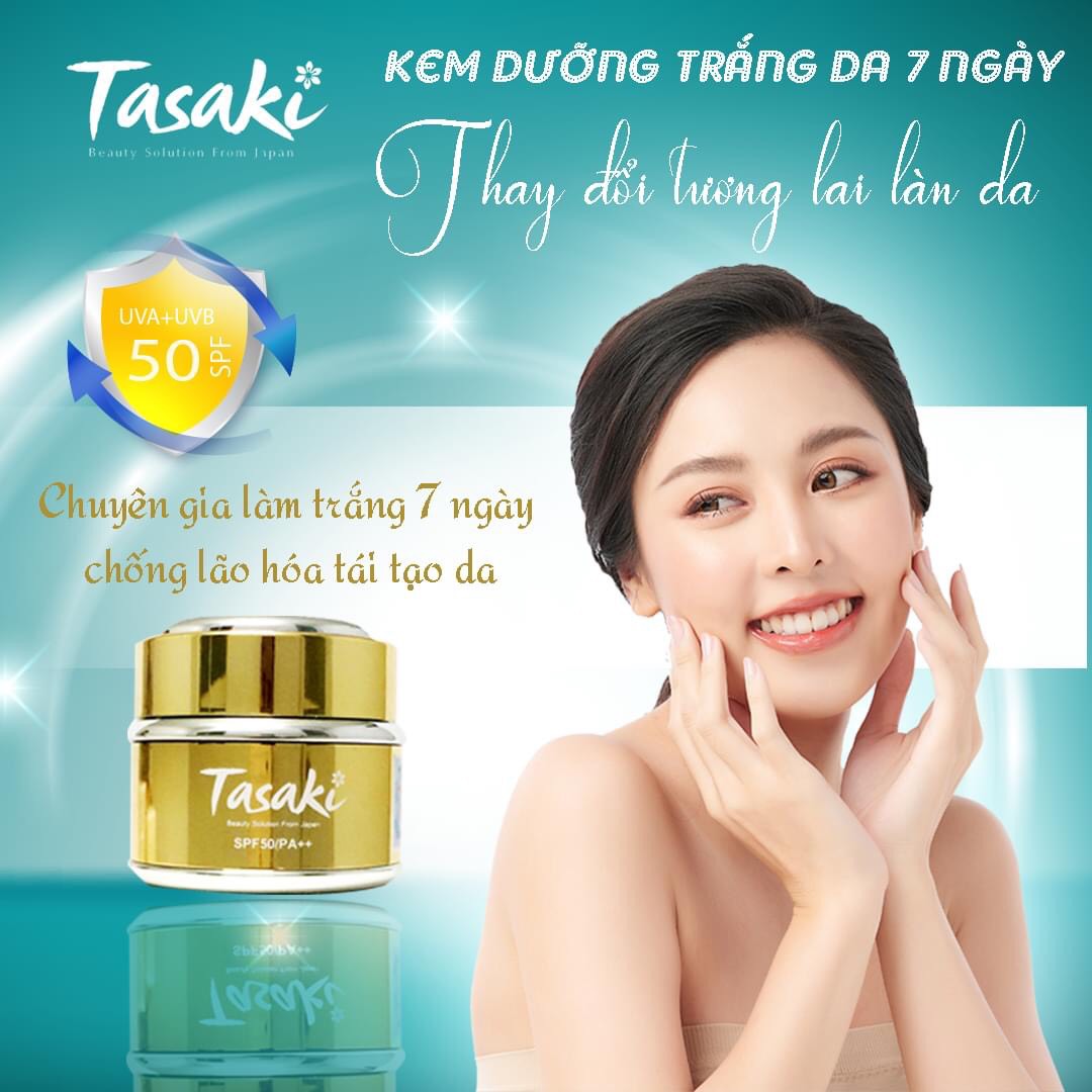 KEM TASAKI TRẮNG DA 7 NGÀY - LÀM TRẮNG - NGỪA LÃO HÓA - WHITENING SKIN CARE CREAM 25G