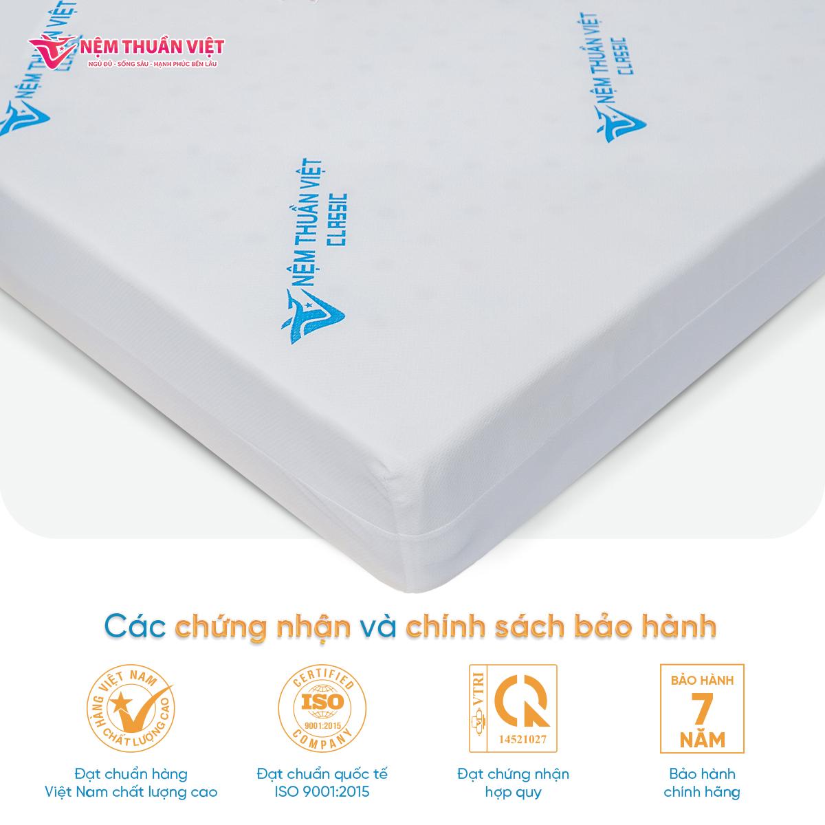 Nệm Foam Thuần Việt Classic - Chất Liệu Foam Cao Cấp, Êm Ái, Bền Bỉ, Bảo Hành 7 Năm