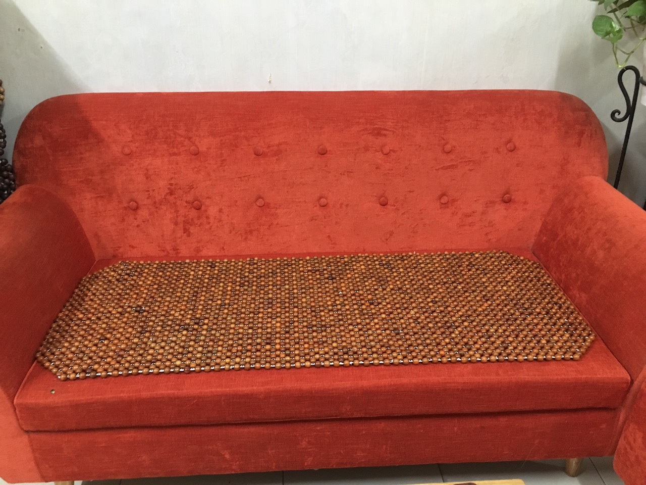 Lót ghế sau ô tô hạt hương hạt 1,2cm - Kích thước 110cm x45cm - Đệm chống nóng mùa hè cho ô tô - Nệm , Thảm ,Chiếu điều hòa .