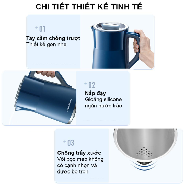 Ấm đun nước siêu tốc điều chỉnh nhiệt độ Morphy Richards MR6070 dung tích 1.5 lít có thể chọn 4 mức nhiệt độ - HÀNG NHẬP KHẨU