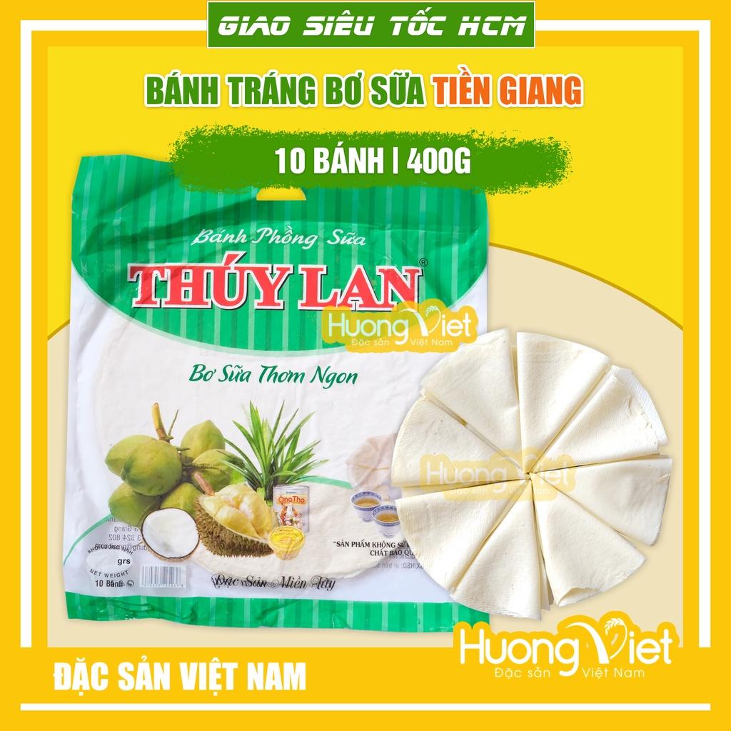Bánh tráng bơ sữa Thúy Lan 400g túi 10 bánh, bánh phồng sữa miền tây ăn liền, đặc sản Tiền Giang