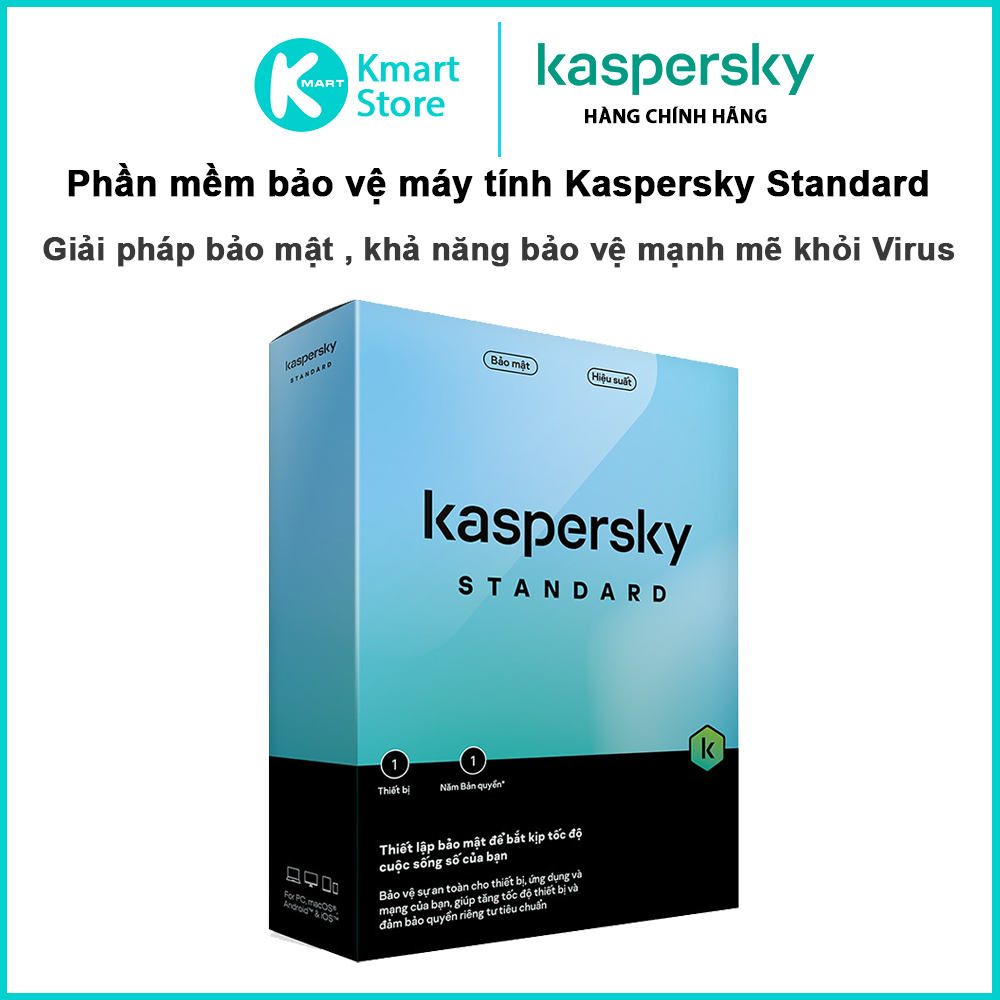 Phần mềm bảo vệ máy tính Kaspersky Standard | Bản quyền chính hãng 365 ngày - Hàng Chính Hãng