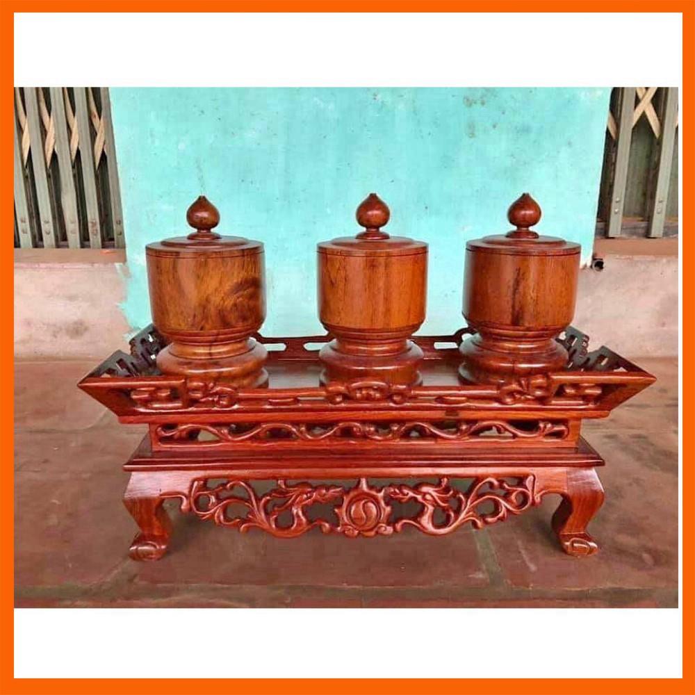 Bộ Khay Đài Nước Bằng Gỗ Hương Hàng Cao Cấp